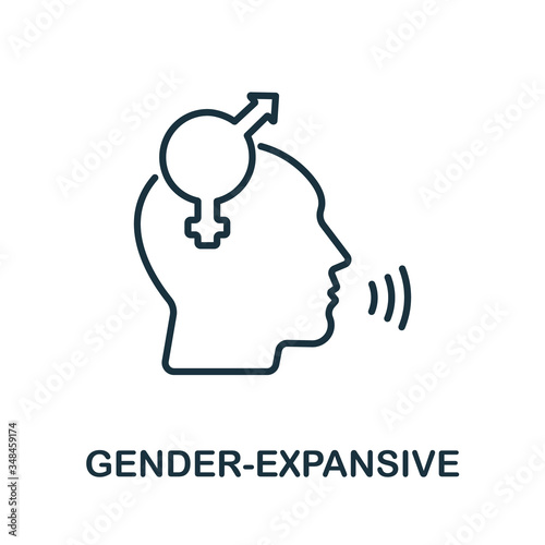 Gender-Expansive icon from lgbt collection. Simple line Gender-Expansive icon for templates, web design and infographics