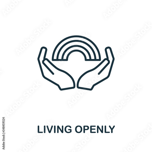 Living Openly icon from lgbt collection. Simple line Living Openly icon for templates, web design and infographics