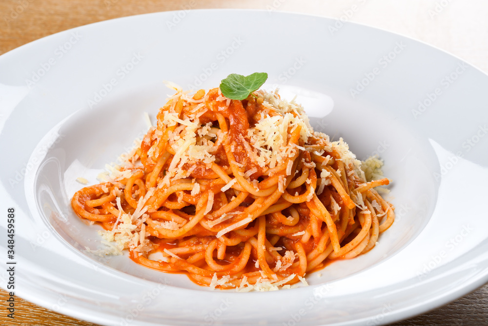 Spaghetti Napoli with Neapolitan sauce, Napoli sauce or Napoletana sauce, spaghetti Napoli Spaghetti Napoli with Neapolitan sauce, Napoli sauce or Napoletana sauce, spaghetti Napoli