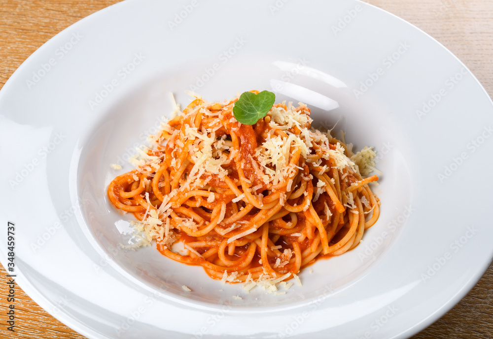 Spaghetti Napoli with Neapolitan sauce, Napoli sauce or Napoletana sauce, spaghetti Napoli Spaghetti Napoli with Neapolitan sauce, Napoli sauce or Napoletana sauce, spaghetti Napoli