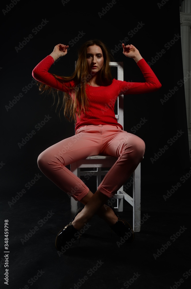 beautiful young caucasian woman portrait on black background beautiful young caucasian woman portrait on black background