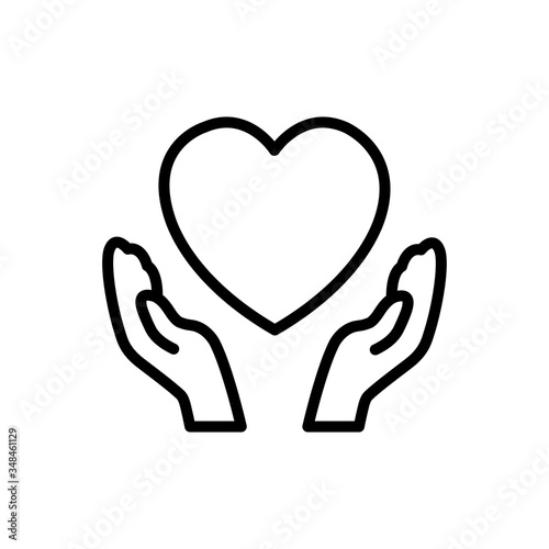 heart and hand icon vector design template