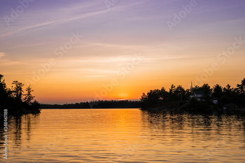 Purple and Orange Sunset on the Lake