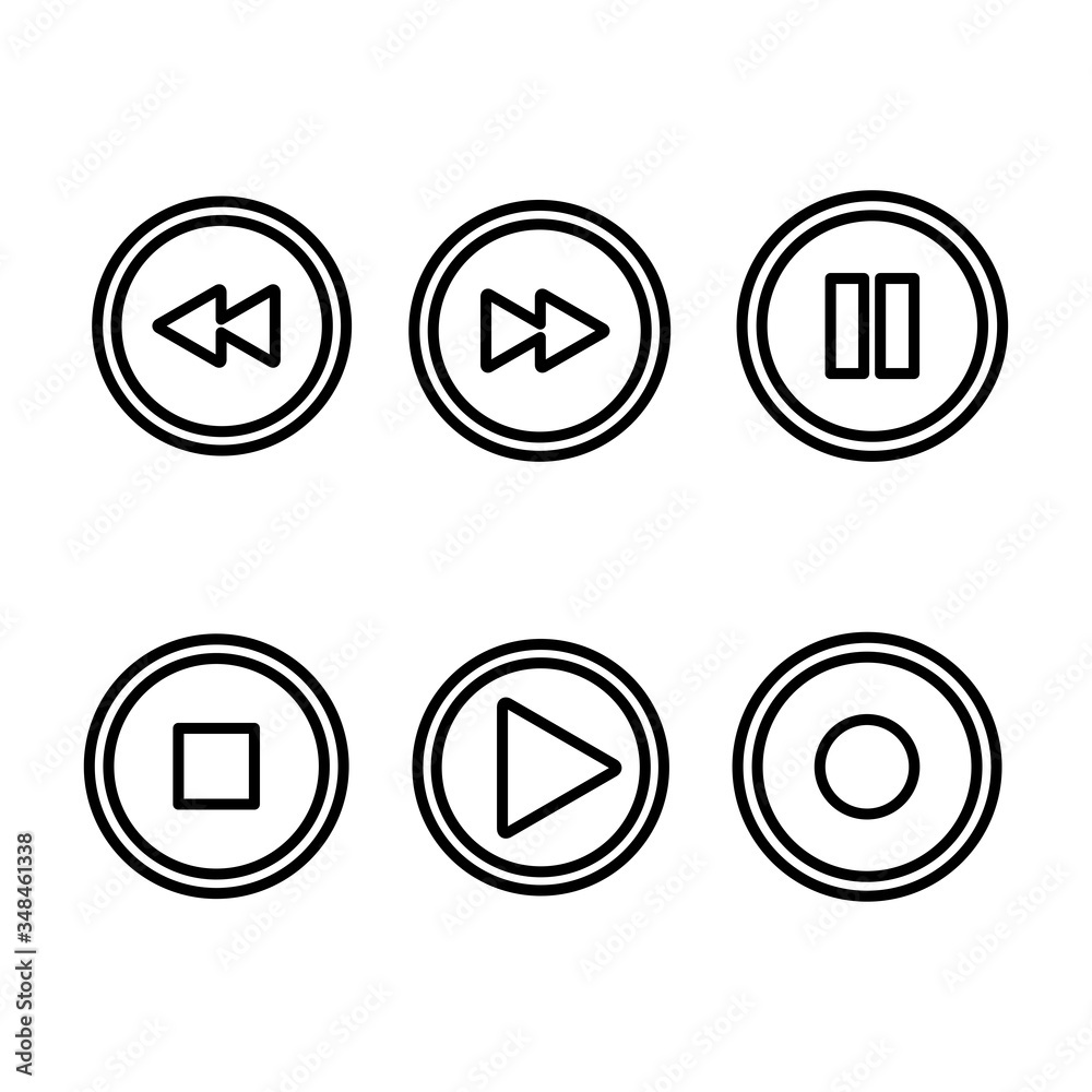 media button - multimedia button icon vector design template media button - multimedia button icon vector design template