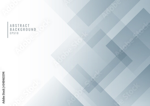 Abstract white and gray geometric square shape overlapping layer background