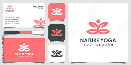 nature yoga Logo Design Inspiration with line art style.