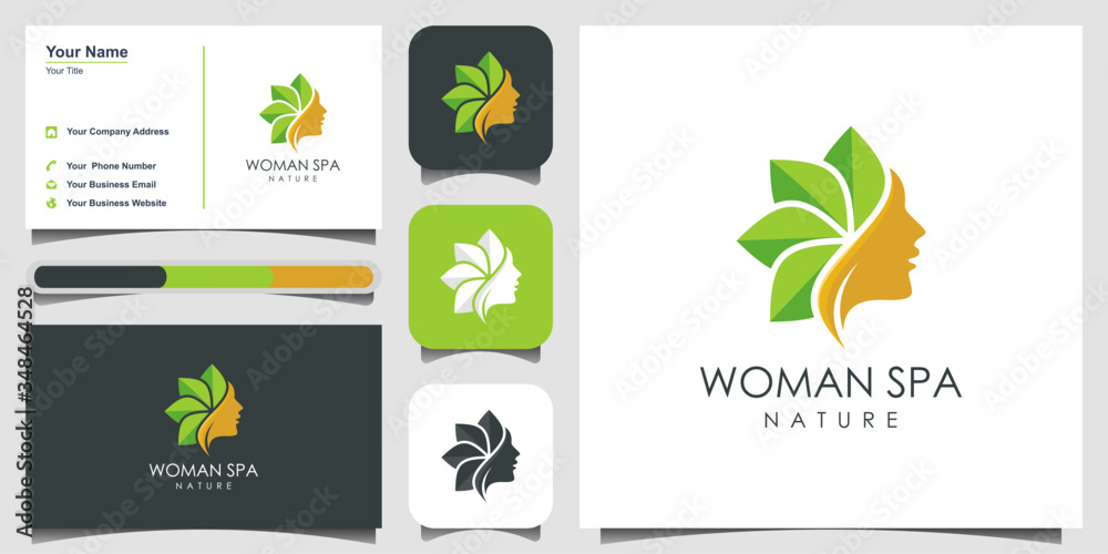 Beauty skin care logo design vector. spa therapy logo concept. logo design and business card Beauty skin care logo design vector. spa therapy logo concept. logo design and business card