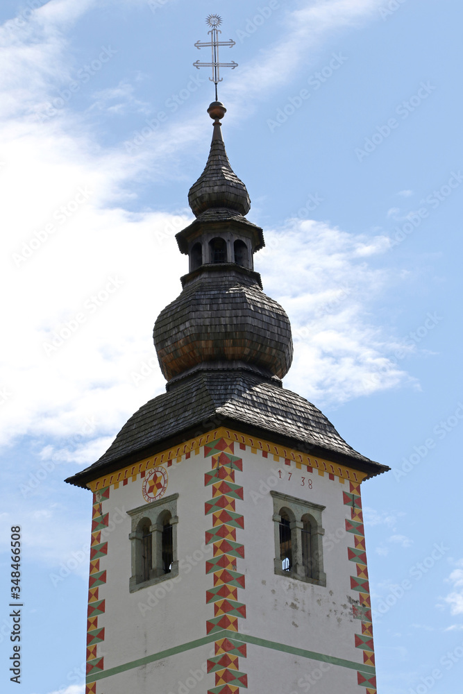 Church tower, church of St John The Baptist, Bohinj, Slovenia
