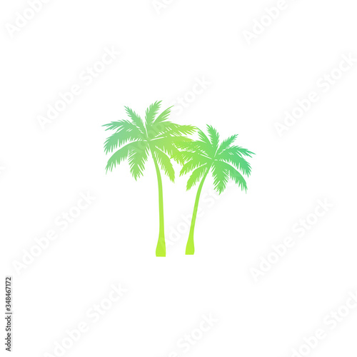 Palm tree silhouette - gradient iso design. Two exotic palm trees vector icon