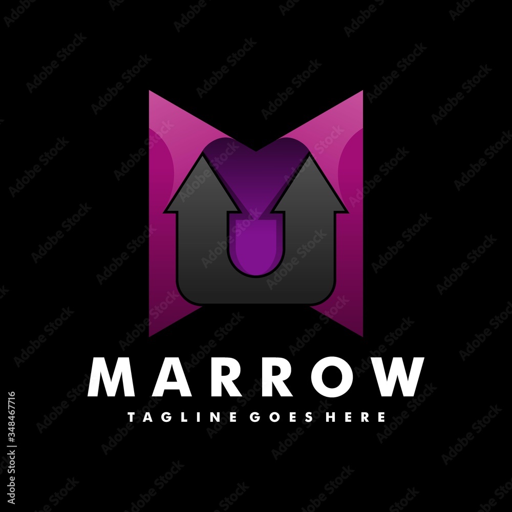 Obraz premium Vector Logo Illustration Arrow Gradient Colorful Style.