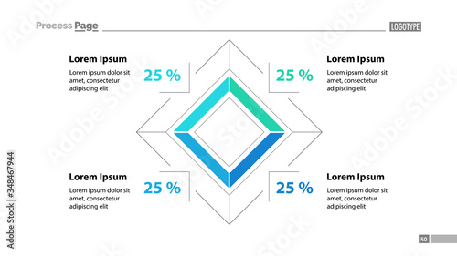 Картината върху платно Percentage rhomb diagram template