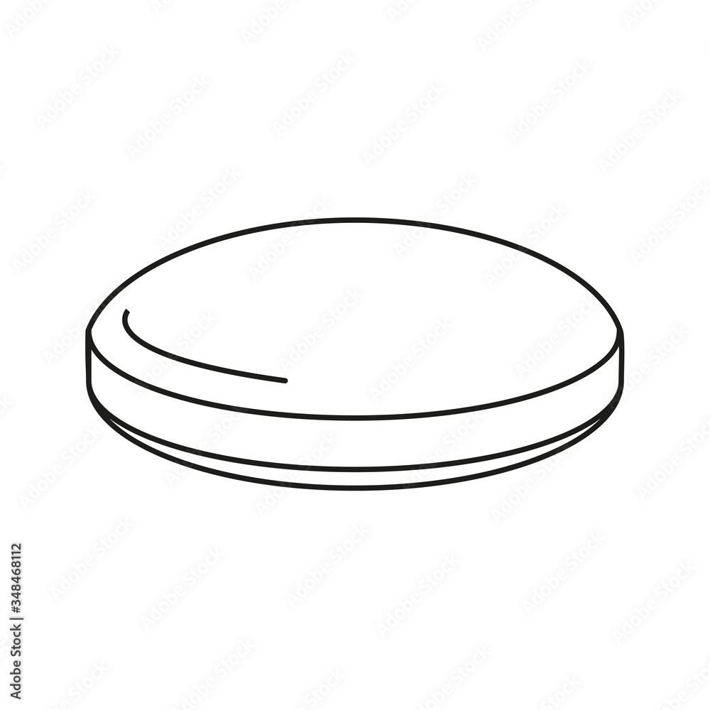 Medicine pill outline black and white icon vector illustration Medicine pill outline black and white icon vector illustration