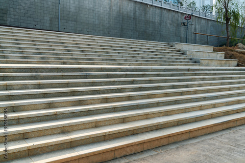 Close up and details of railing and stairs of a modern building © gjp311