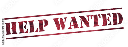  help wanted Vector stamp. White isolated