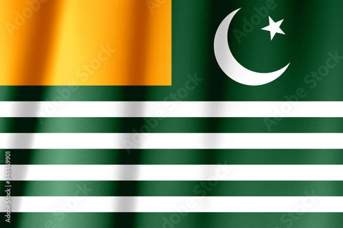 Ruffled waving Azad Kashmir flag photo