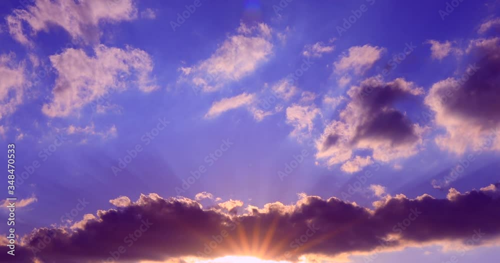 afternoon clouds and magnificent sky in fast motion