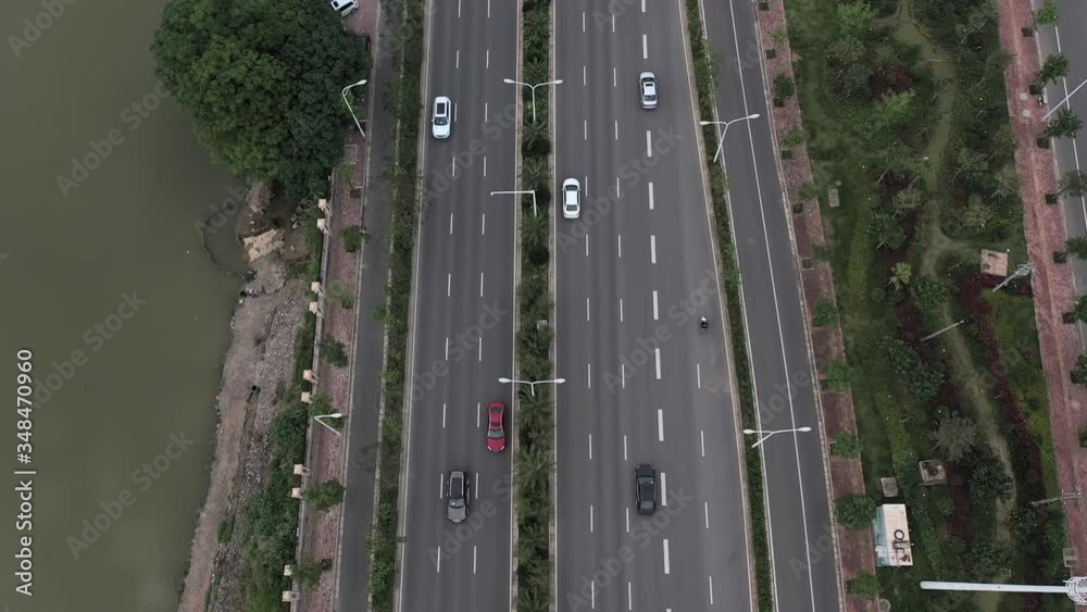 Aerial photos of cars driving in urban lanes in China Aerial photos of cars driving in urban lanes in China