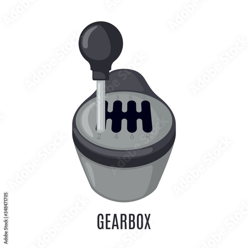 Car gearbox icon in flat style isolated on white background.