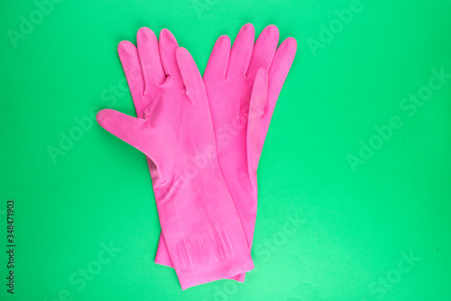 rubber gloves for cleaning. hand protection gloves