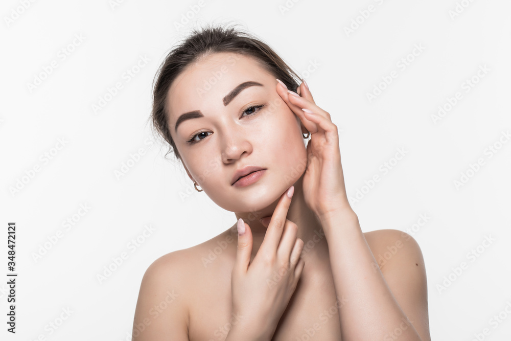 Asian beauty woman skin care isolated on white background Asian beauty woman skin care isolated on white background