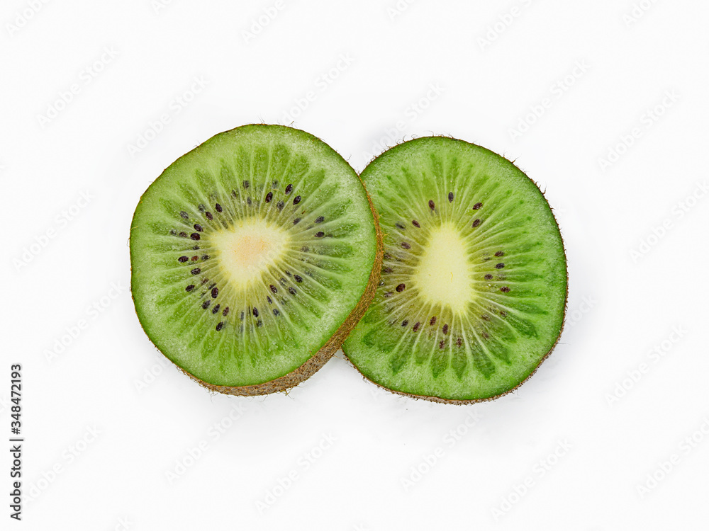 Fototapeta premium kiwi fruit slices isolated on a white