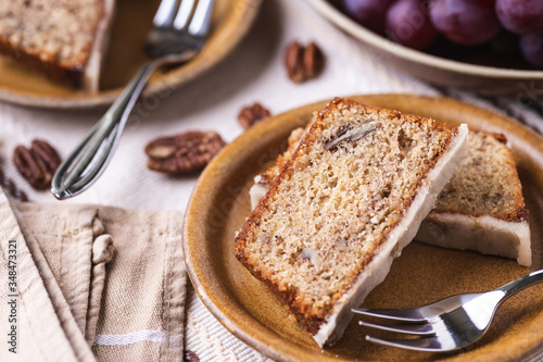 Moody piece of cake with fresh fruit