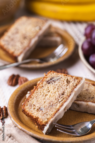 Piece of cake with fresh fruit