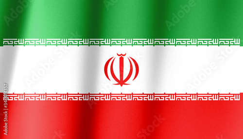 Iran flag or Iranian banner on abstract texture