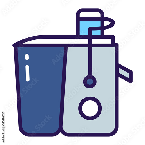 Juicer color line icon. Appliance for extracting juice from fruit and vegetables. Pictogram for web page, mobile app, promo.