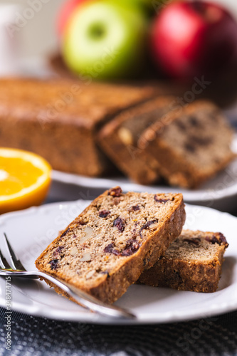 Moody piece of cake with fresh fruit