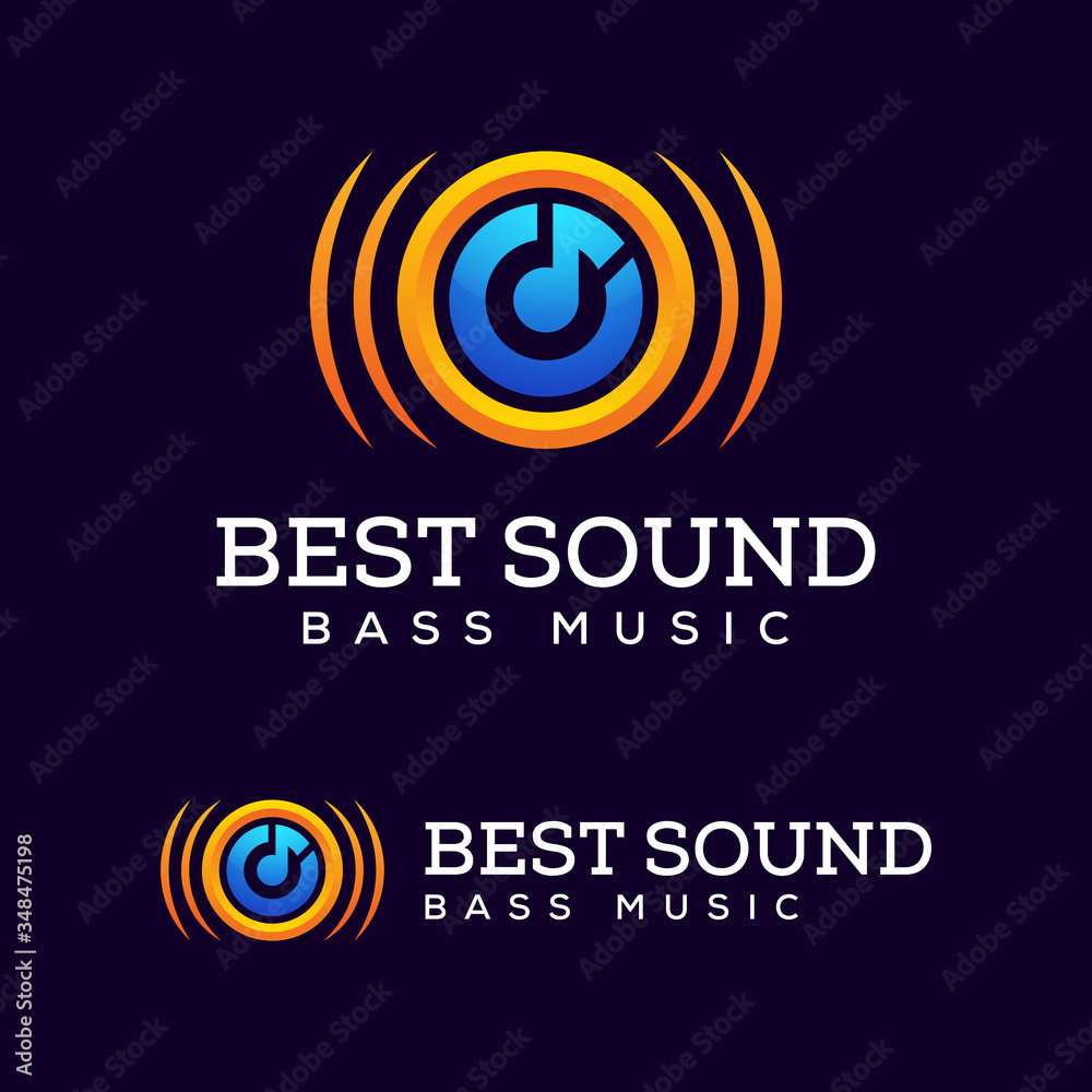 Sound system speaker bass music for electronic logo design, best music logo template Sound system speaker bass music for electronic logo design, best music logo template