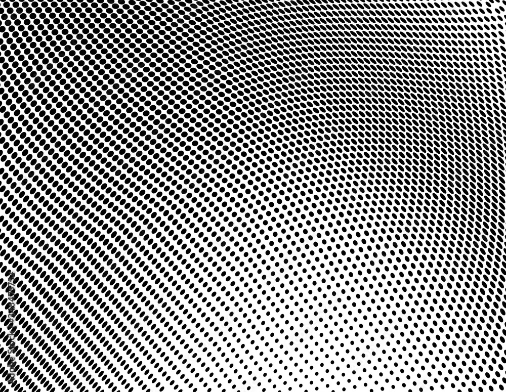 Halftone black and white waves. A chaotic pattern of dots on a white background. Abstract multiple ink drops Halftone black and white waves. A chaotic pattern of dots on a white background. Abstract multiple ink drops