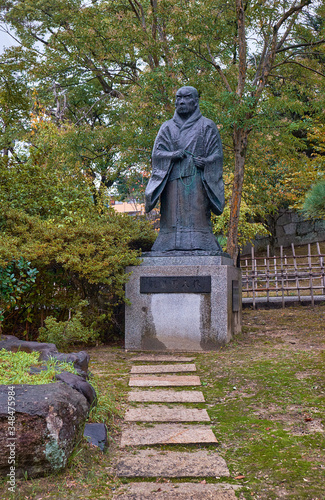 The sculpture of Shinran Shonin the founder of the Jodo Shinshu Buddhist tradition. Kyoto. Japan