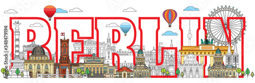 Berlin colorful line art 7