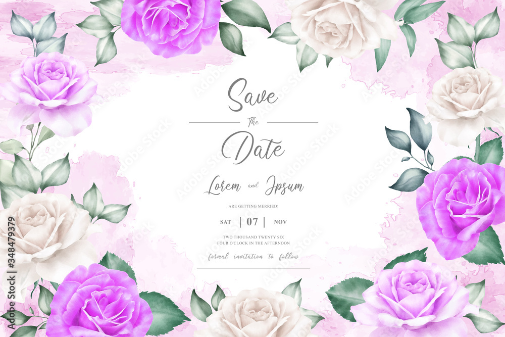 Watercolor Floral Frame and banner Template