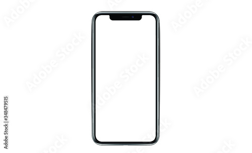 iphone isolated mockup 3D frameless of Smartphone iPhone x Pro Max with blank screen for Infographic Global Business web site design app iphon - Clipping Path