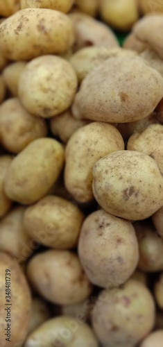 Potatoes photographed in bokeh mode