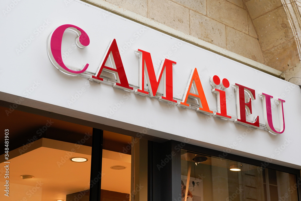 Camaieu logo store text brand Camaïeu shop sign french clothing for fashion  women Stock Photo | Adobe Stock