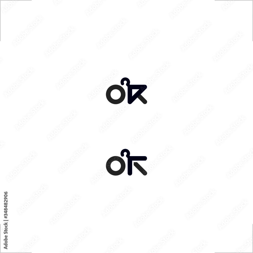 initial OK letter logo laundry hanger design initial OK letter logo laundry hanger design
