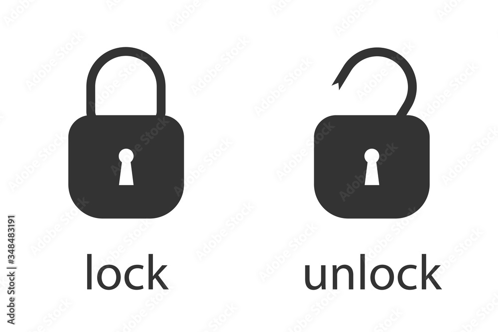Locked and unlocked padlock icons Locked and unlocked padlock icons