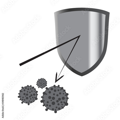 Antivirus shield vector illustration on a white background isolated