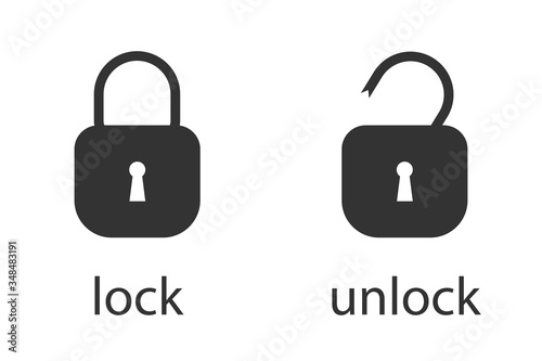 Locked and unlocked padlock icons