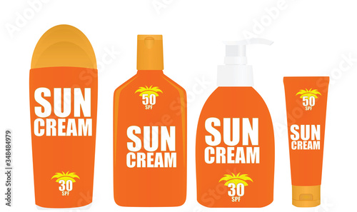 Sun protect cream. vector illustration