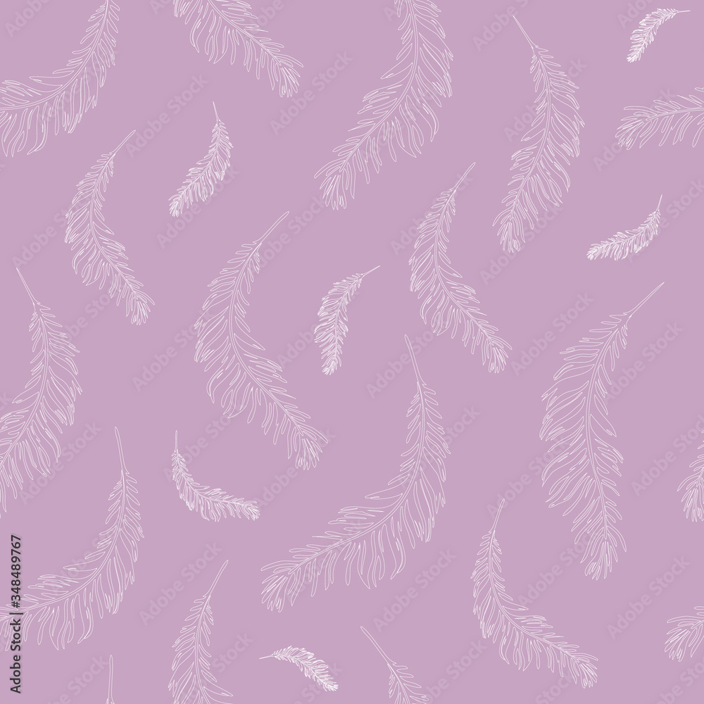 Fototapeta premium Flying feathers plumage seamless background