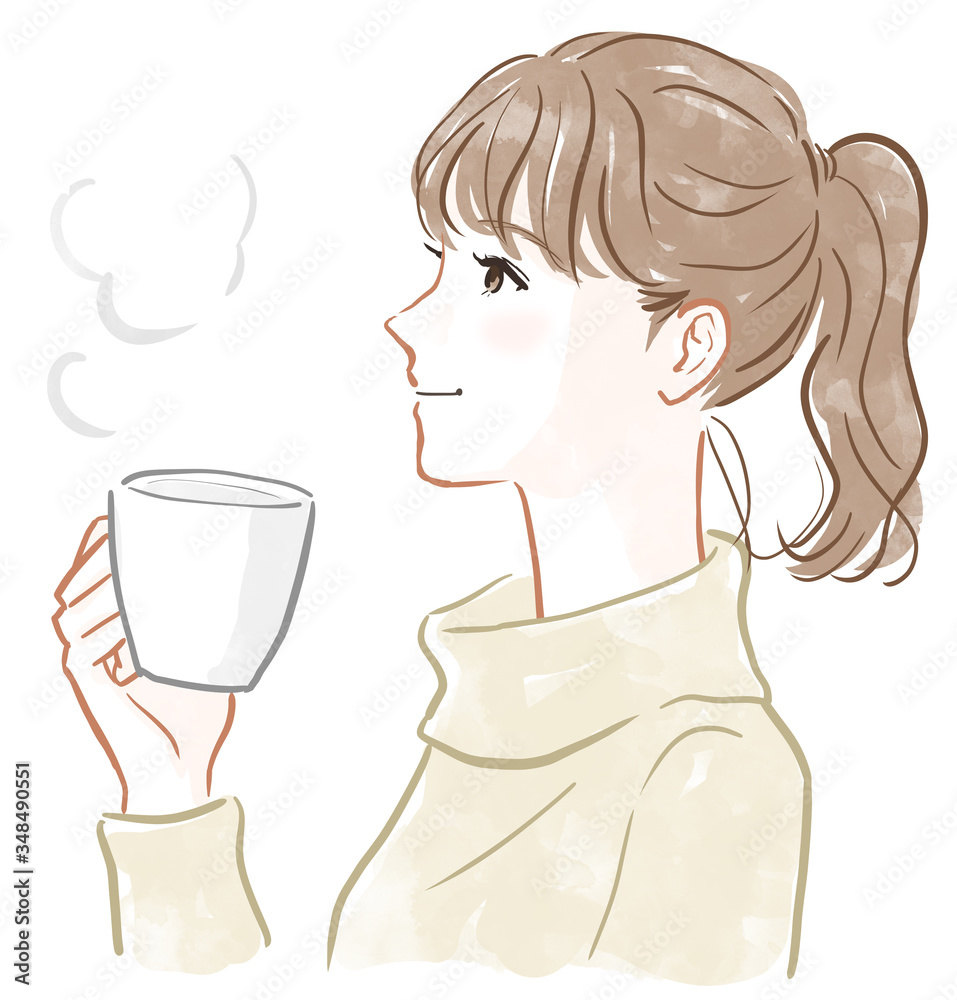 マグカップを持った女性