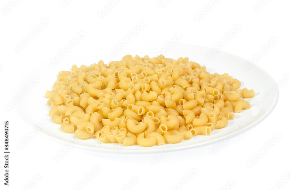 dry macaroni isolated on white dry macaroni isolated on white