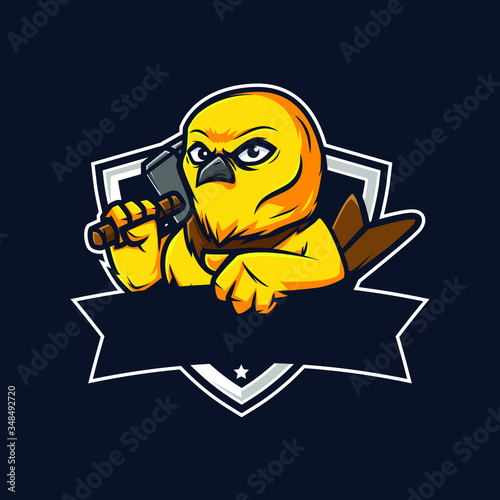 Professional yellow bird logo template