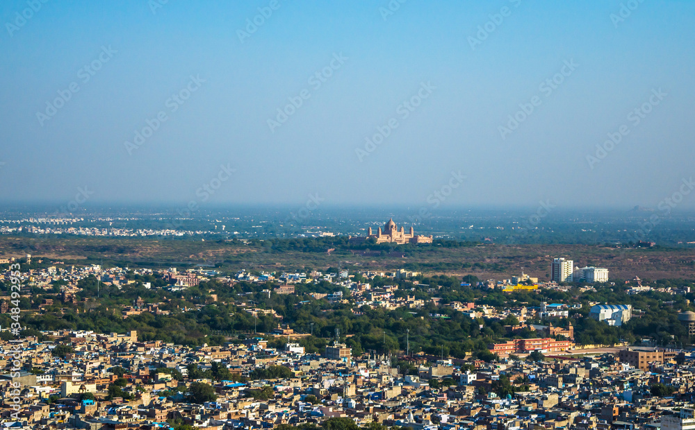 Jodhpur city  aerial view from top of Mehrangarh or Mehran Fort
