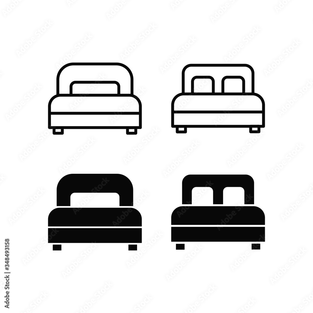 vector illustration of a set of bed isolated icon vector illustration of a set of bed isolated icon