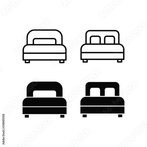 vector illustration of a set of bed isolated icon